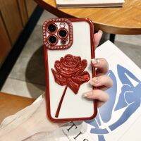 เคสสำหรับ Apple iPhone โทรศัพท์ TPU แบบน่มเคลือบพลอยเทียมหรูหรา15 14 13 12 Plus เคสฝาหลังทันสมัยจาก GGQcase