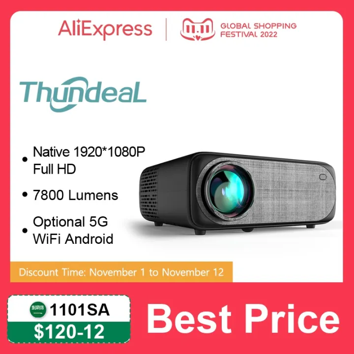 ThundeaL Full HD Projector 1080P WiFi LED Video Proyector TD97 Home ...