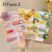 【CW】 8/9pcs Cartoon Knitted Hair Set Colorful Fruit Hairpins Bangs Alligator Barrettes Baby