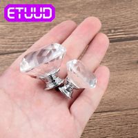 20-40mm Crystal Glass Knobs Cupboard Drawer Shape Design Wardrobe Handle Hardware Diamond Knobs Drawer Pull Kitchen Door Cabinet