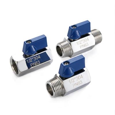 1/8" 1/4" 3/8" 1/2" 3/4" 1" BSP NPT Female Male Thread Mini Ball Valve SUS 304 316L Stainless Steel With Blue Handle Plumbing Valves