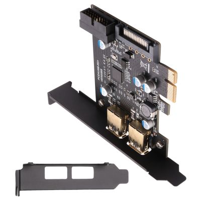 PCI-E 1X to USB 3.2 Gen1 USB3.2 Type-C Front Adapter Card 2 Ports (Type C+ Type A) Expansion Card Expansion Card