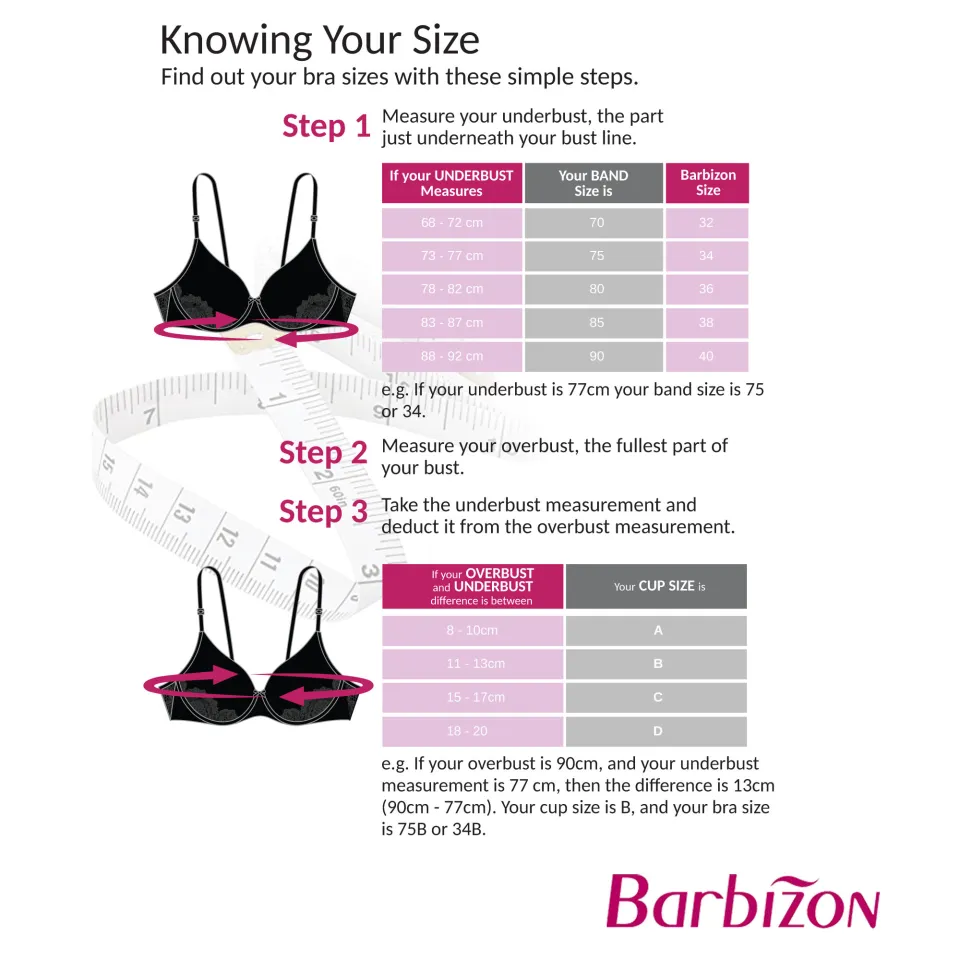 Barbizon Elegant Sangria Blossoms Full Cup Bra with Underwire Women  Underwear