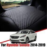 เสื่อท้ายรถหนังสำหรับ Hyundai Sonata LF 2014 2015 2016 2017 2019 2018กันน้ำถาดที่วางบนชั้นอุปกรณ์เสริมไลเนอร์กระบะ