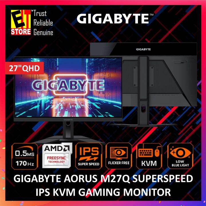 GIGABYTE MONITOR M27Q 27" QHD 0.5ms RESPOND TIME/ 170Hz REFRESH RATE