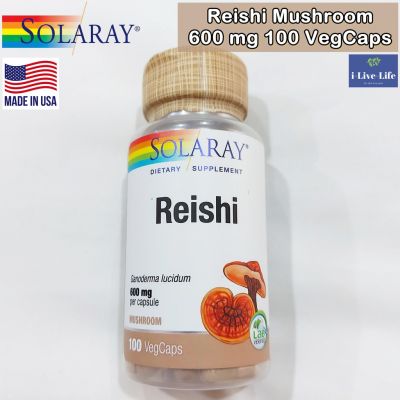 เห็ดหลินจือแดง Reishi 600 mg 100 Capsules - Solaray