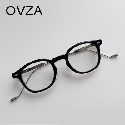 [HOT 2023] OVZA Steampunk Optical กรอบแว่นตาผู้ชายแฟชั่นบลูการปิดกั้นแว่นตาผู้หญิง Punk สไตล์คุณภาพสูง S7025