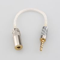 Various length plugs 8 Cores Pure 99% Silver Headphone Earphone Cable For 3.5mm xlr 6.5 2.5mm male to 4.4mm female