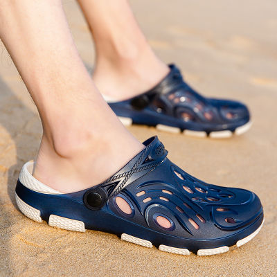 New Summer Fashion Sneakers Men Shoes Outdoor Slippers Fashion Beach Sandals Jelly Breathable Flip Flops Hollow Casual Footwear