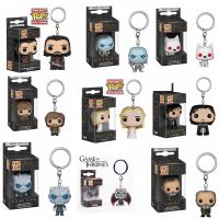 HOT!!!❖ pdh711 Funko POP Game of Thrones Keychain Jon Snow Daenerys Ghost Figurine PVC Model Doll Collections