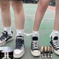 【hot sale】✑ D19 TK Funny Couples Holding Hands Socks Magnet Stereoscopic Doll Cute White Black Cotton Hold Hands Stocking