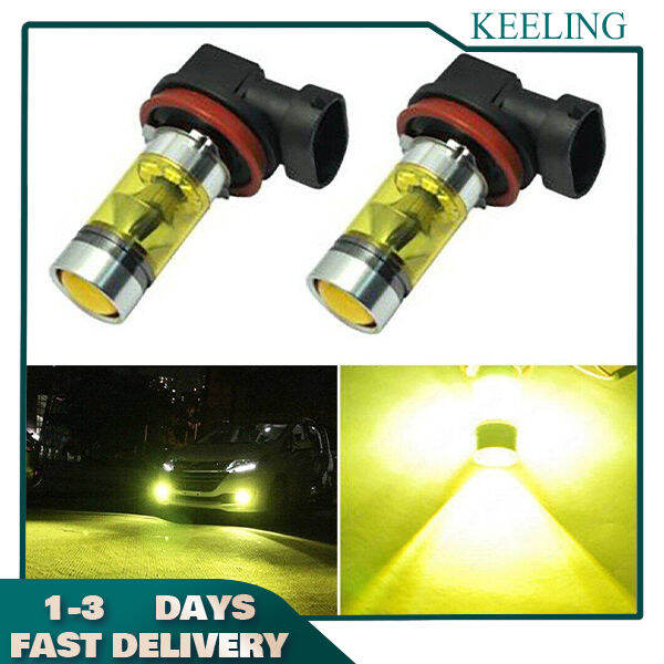 THE SUN 2pcs Car H11 H8 Led Yellow Fog Light Bulbs 4300K 100W 1500LM