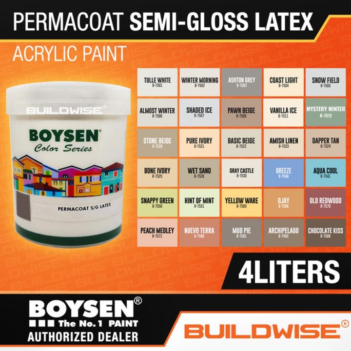 ♝Boysen Permacoat SemiGloss Latex Paint for Concrete Stucco Bricks