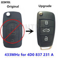 QCONTROL 4D0837231A Upgrade Car Remote Key for AUDI A3 A4 A6 A8 RS4 TT Allroad Quttro 433MHz 4D0 837 231 A 1994 - 2004