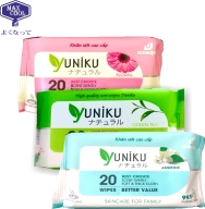 Combo 3 gói khăn ướt Yuniku 20 tờ hồng - hương phấn , xanh-hương trà xanh thumbnail