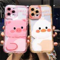 {Taoyitao Case} น่ารักหรูหราเป็ดหมูการ์ตูนเคสนิ่มสำหรับ OPPO Realme 8i 9i C2 C21Y Reno 5 Pro 4Z 5Z A74 A94 A15 A16 A52 A9 A5 A32 A31 A53 2020