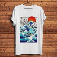 Japan Ukiyoe Great Wave Off Kanagawa Style Funny T Shirt Men White Tshirt Homme Vintage