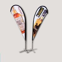 Custom flag outdoor advertising banner stands custom logo printing polyester teardrop bow flex flying beach feather flag