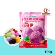 Bột Làm Kem Viên Benus Cream - Gói 100g - Kem Tươi Vị Dâu, Sữa Chua, Vanni