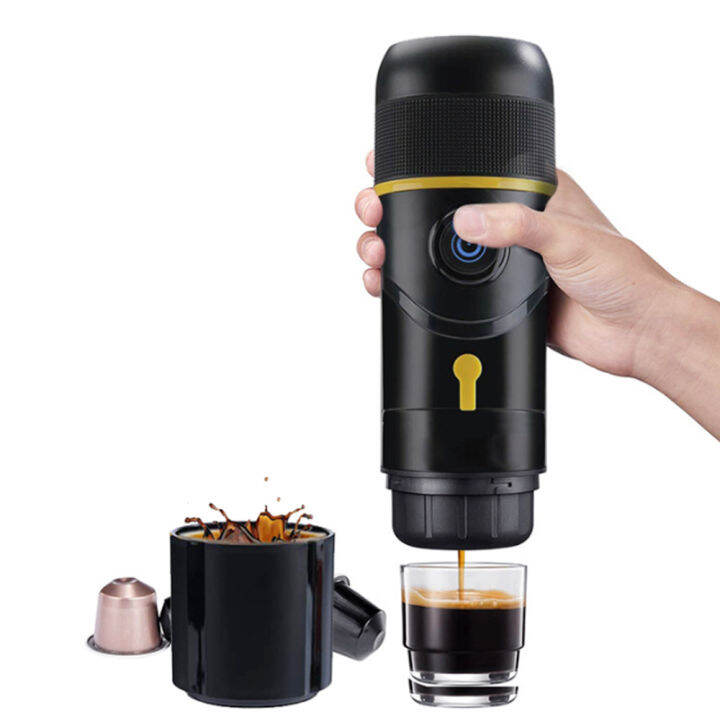 เครื่องชงกาแฟแบบพกพาสำหรับรถยนต์-dc12v-แสดงเครื่องชงกาแฟ-nespresso-dolcegusto-capsule-espresso-coffee-powder