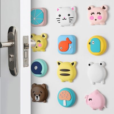 【cw】 1PC Cartoon Door Stopper Silicone Adhesive Wall Protectors Handle Bumpers Buffer Guard Stoppers