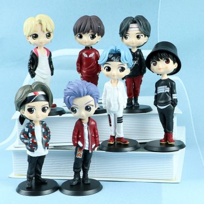 ZZOOI 15CM Bangtan Boys Action Figure Korea KPOP Stars Q Cartoon Anime Figurine Model Toy Birthday Gift Collectibles Full Set