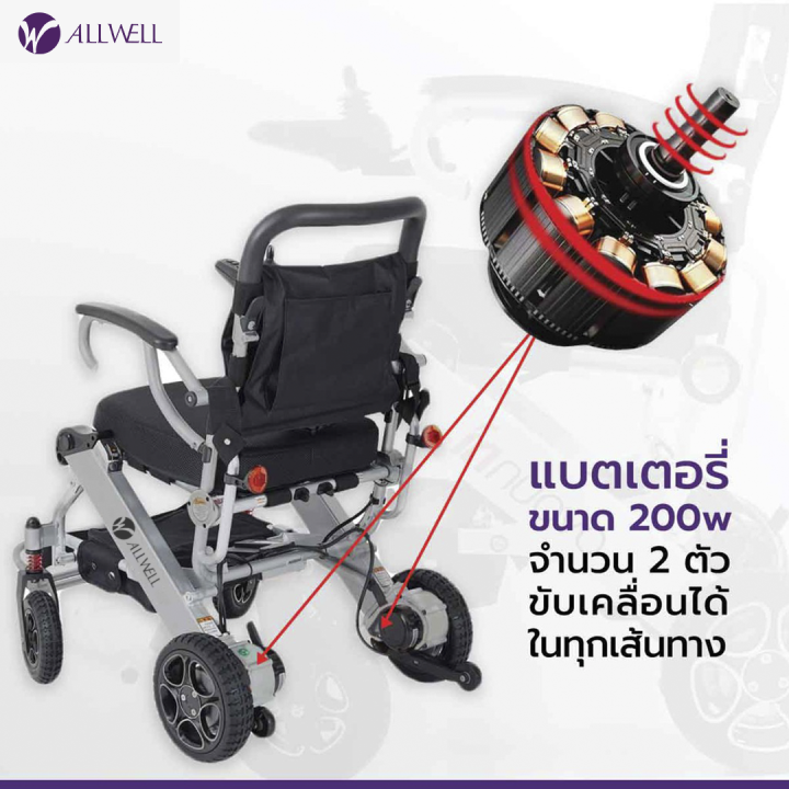 รถเข็นวีลแชร์ไฟฟ้า-allwell-รุ่น-n5513a-พับเก็บได้-ควบคุมทิศทาง-360-ํ-ด้วย-joystick