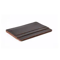 GENODERN Vintage Men Credit ID Card Holders Crazy Horse Leather Business Unisex Card Case Slim Men Wallet