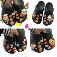 1ชุด Crayon Shin-Chan 오징어 게임 DIY Crocs อะนิเมะการ์ตูนน่ารักรองเท้า Charms อุปกรณ์เสริมหัวเข็มขัด Fit Clogs ทราย. เข็มกลัดตกแต่งของขวัญเด็ก