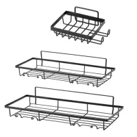 Shower Shelf Organizer (2 Pack) with 2 Soap Dishes, Bathroom Basket Shelves, No Drilling Wall Mount Shower Storage