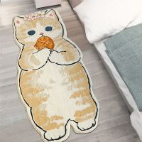 INS Cartoon Kawaii Cat Carpet Rug Plush Shaggy Fluffy Irregular Bedside Carpet Floor Mat Doormat Cute Kid Girl Bedroom Decor 러그