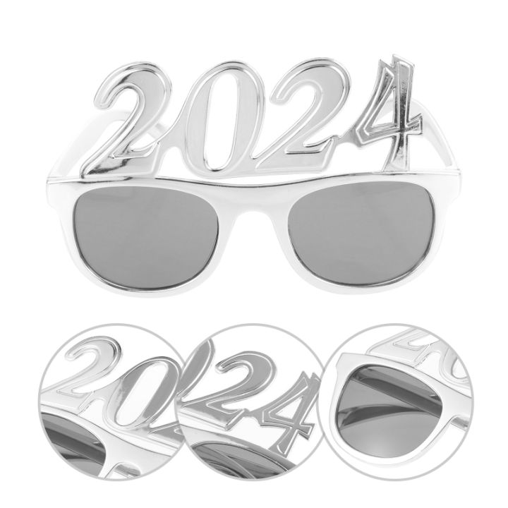 Funnmall Decorate 2024 Glasses Photo Booth Eyeglasses Happy New Year