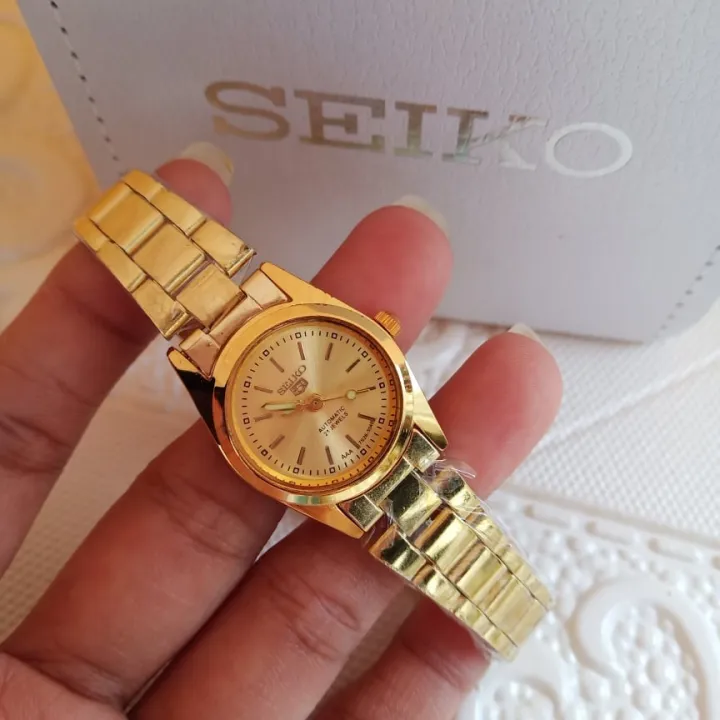Seiko 5 Automatic 21 Jewels All Gold Stainless Steel Watch for Women |  Lazada PH