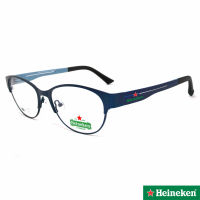 Heineken ไฮเนเก้น แว่นตา รุ่น HE-91502 C-2 สีน้ำเงิน วัสดุ สแตนเลส สตีล Stainless Steel + ทีอาร์90 TR90 กรอบ เต็ม Full frame กว้าง w 137 mm. ขา ข้อต่อ ขาบานพับ Hinge legs เบามาก แฟชั่น Glasses Frame Eyeglass Eyewear รับตัดเลนส์ทุกสายตา