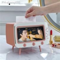 Creative TV Model Tissue Box Desktop Paper Holder Vintage Dispenser Storage Napkin Case Organizer Ornament Decoration Room