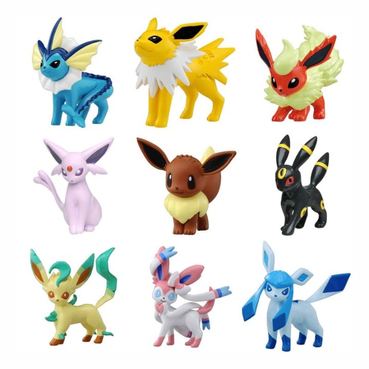 ต้นฉบับการต่อสู้ของเล่นโปเกมอนคุณลักษณะ3ชุดโมเดลของเล่น-eevee-evolution-ตุ๊กตาครอบครัว