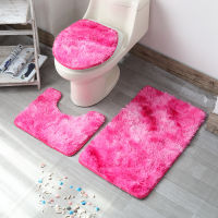 Absorbent Bathroom Car Pedestal Rug Toilet Lid Cover tapis salle de bain Shaggy Anti-slip Bath Mats Set Coral Fleece