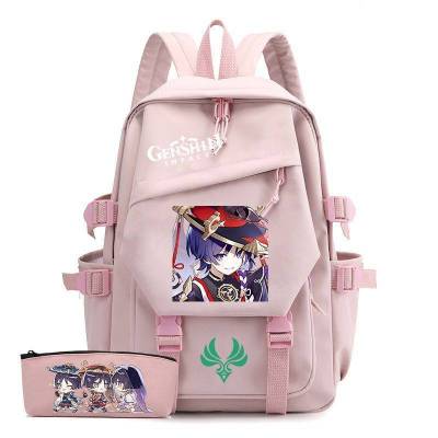 Genshin Impac pencil case Backpack for Women Men Student Large Capacity Breathable Print Fashion Multipurpose Bags