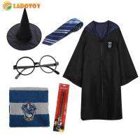 6 Pieces Set Role Play Harry Costumes Durable Slytherin Robe Clothing Halloween Clothes for Halloween Gifts Kids for Adult