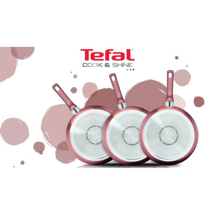 tefal-เซ็ตเครื่องครัว-3-ชิ้น-cook-amp-shine-ก้นอินดักชั่น-ผิวเคลือบกันติด-ไทเทเนียมโปร-ผิวเคลือบหนา-6-ชั้นด้ามจับถนัดมือ-ใช้ได้กับเตาทุกประเภท