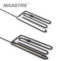 MAXGTRS Universal LED Motorcycle Turn Signal Light &amp; DRL Amber White Moto Flasher Ring Fork Strip Lamp Flashing blinker 12V