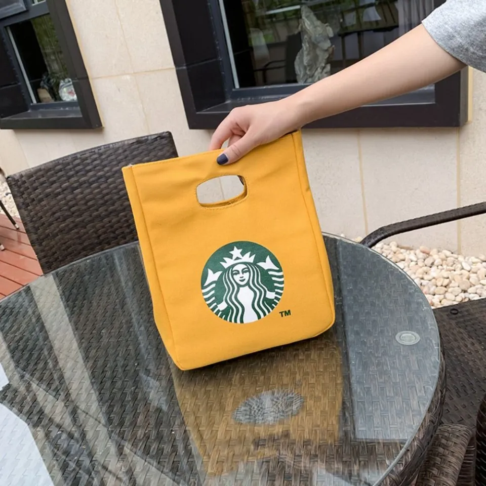 Starbucks White Mini Canvas Tote Bag 1PCS, Gift Card Holder