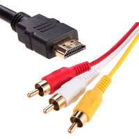 Lasan HDMI TO 3RCA AV COMPOSITE M/M ตัวเชื่อมต่ออะแดปเตอร์สายเคเบิลเครื่องส่งสัญญาณ