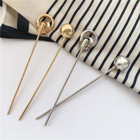 Vintage Hair Stick Fork Chignon Pin for Women Metal Round Ball Hollow Out Long Hairpin Chinese Style Decorative Chopsticks Bun Holder Hair Styling Acc