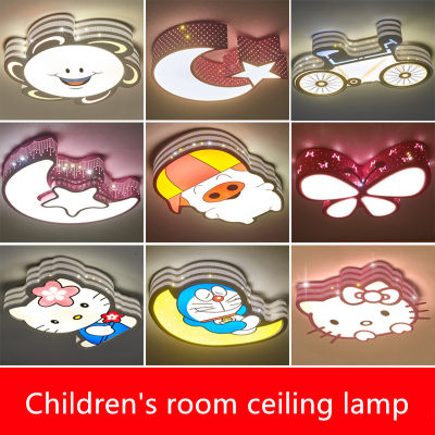 ไฟแต่งห้อง ไฟเพดานห้องนอนเด็กแฟชั่นโคมไฟ LED ติดเพดานการ์ตูนน่ารักสําหรับห้องนอนเด็กอนุบาลไฟคิตตี้ติดเพดานโคมไฟเพดานการ์ตูน