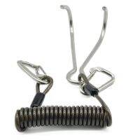 Stainless Steel Reef Hook Spiral Coil Spring Cord Hook Dive Safety Accessory Black