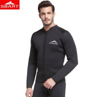 SBART 3MM Neoprene Top Jacket Wetsuit แขนยาว Drysuit Triathlon Wetsuits Top ครีมกันแดด Warm ครีมกันแดด Jumpsuit Scuba Wetsuit