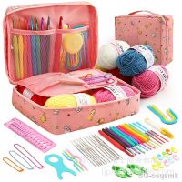 ❆► 59 Pcs Include 5 Skeins YarnHooksNeedlesStorage Bag Crochet Kit with Knitting Accessories Set for Beginners Gift Freeshipping