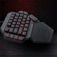 ☌☬ 35Keys Wired RGB Backlight Small Keyboard Mini Single Hand Gaming Entertainment Keyboard Dedicated Media Keys amp; Dial