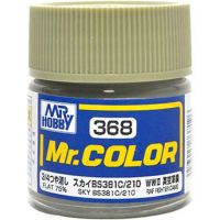 สีสูตรทินเนอร์ Mr.Hobby สีกันเซ่ C368 SKY BS381C/210 (FLAT75%) 10ml